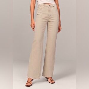 Abercrombie & Fitch Beige Flare Jeans